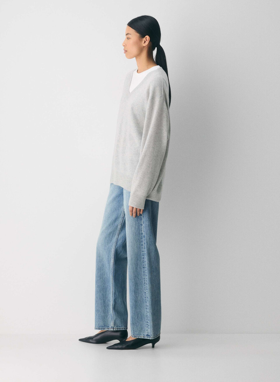 bare cashmere composition genser heather chrome