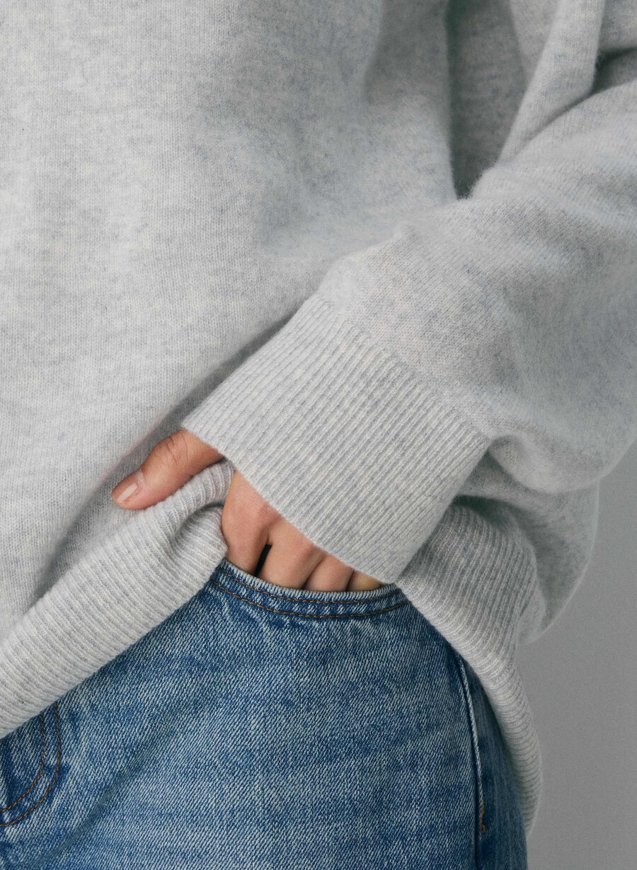 bare cashmere composition genser heather chrome