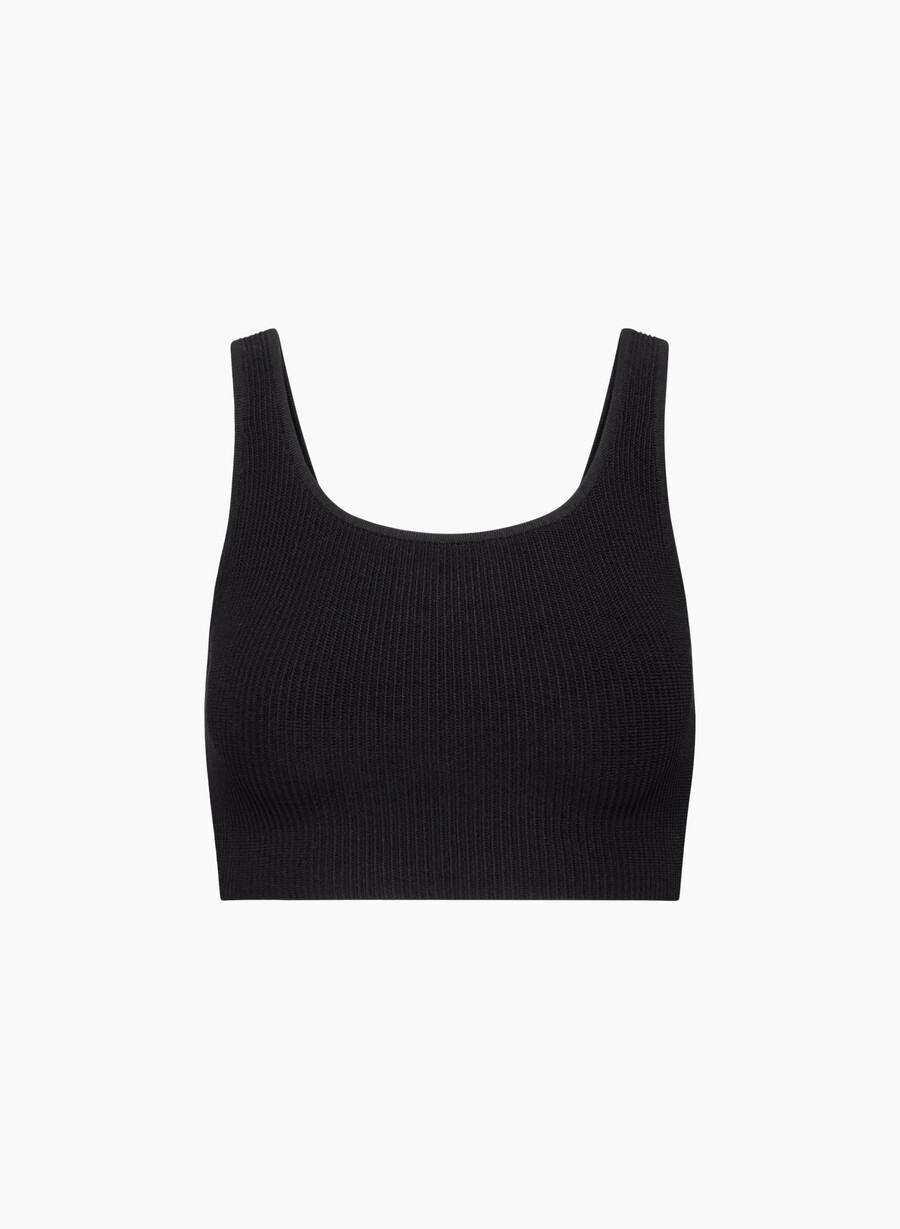 sculpt knit squareneck cropped tank svart