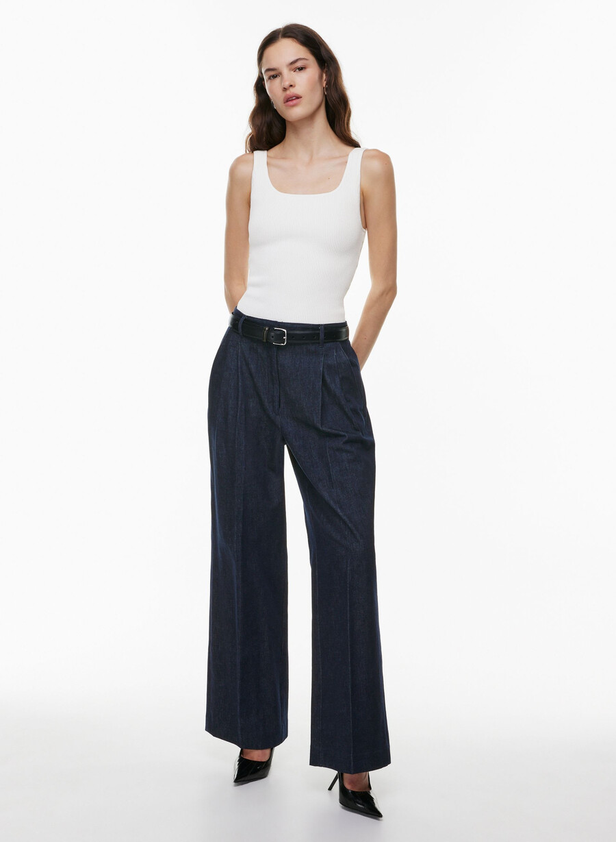 sculpt strikket topp med firkantet hals hvit