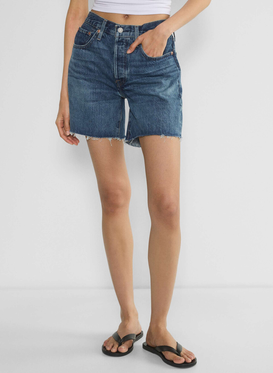 levis 501 mid thigh jeanshorts oppsigelse