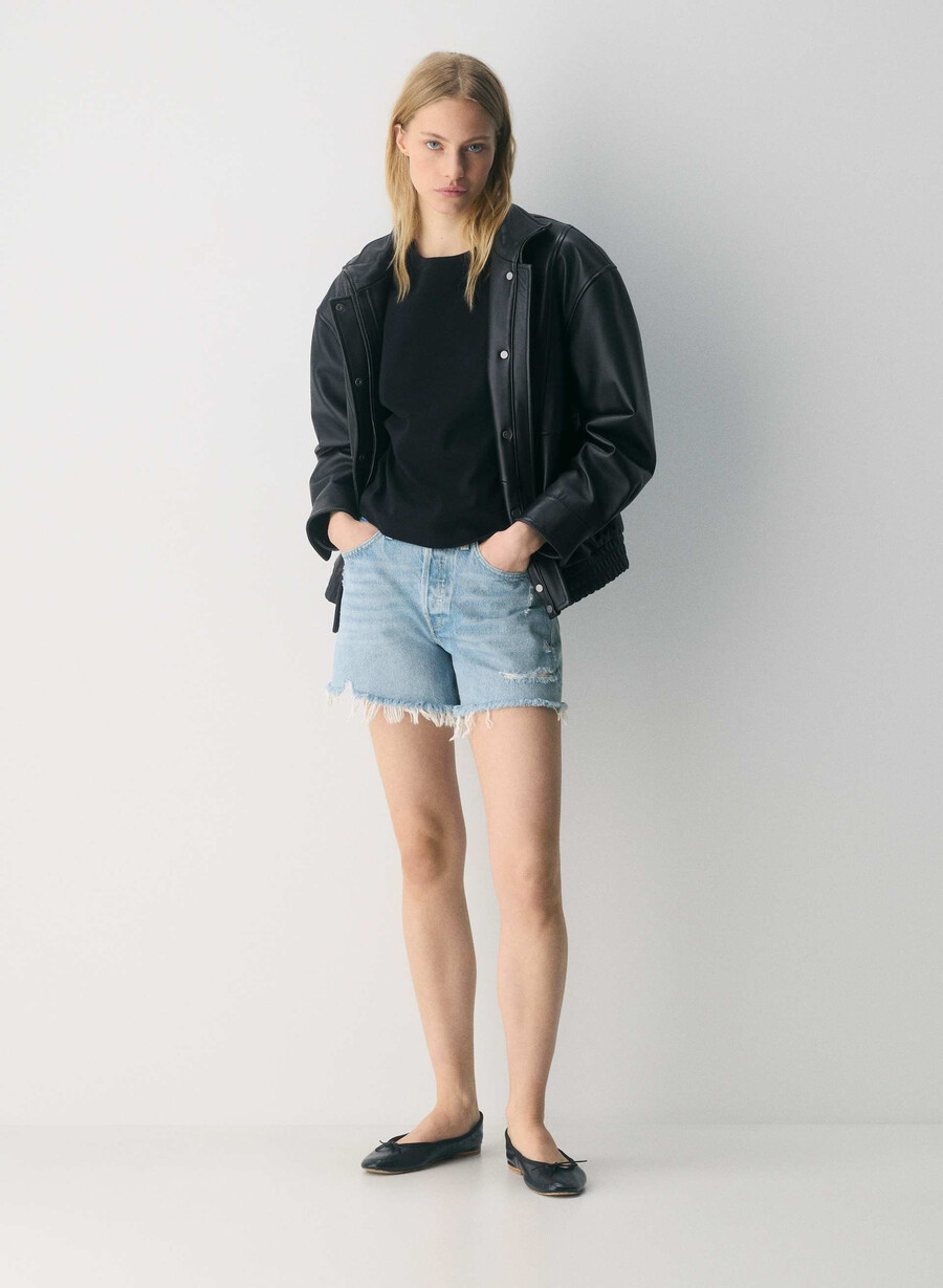 agolde parker lange jeans shorts swapmeet blÅ