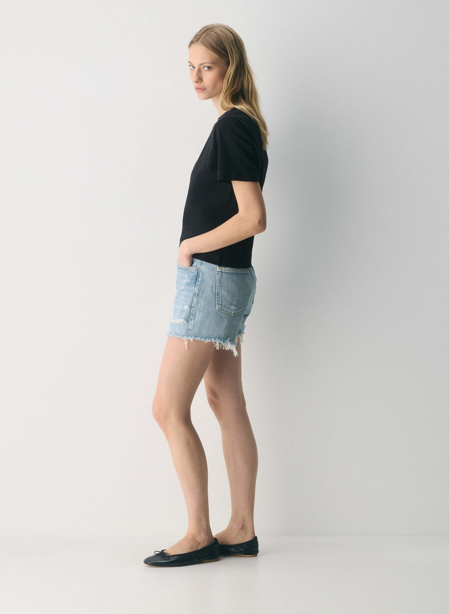 agolde parker lange jeans shorts swapmeet blÅ