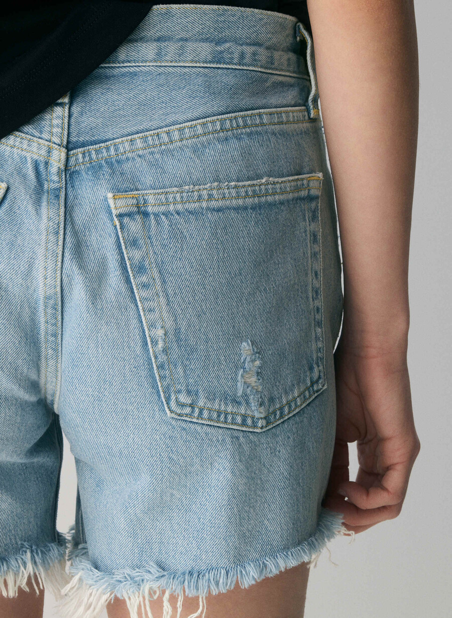 agolde parker lange jeans shorts swapmeet blÅ