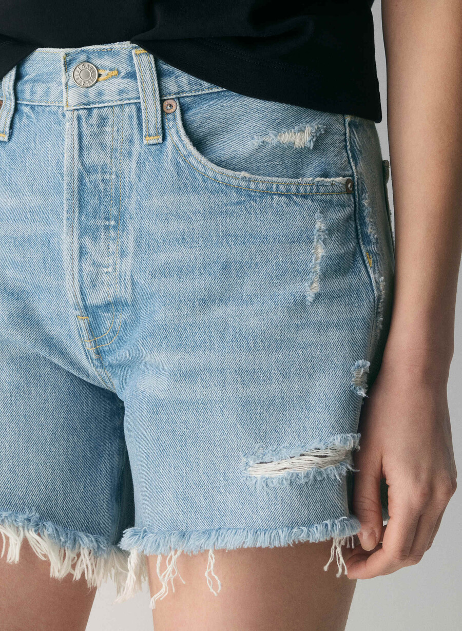 agolde parker lange jeans shorts swapmeet blÅ