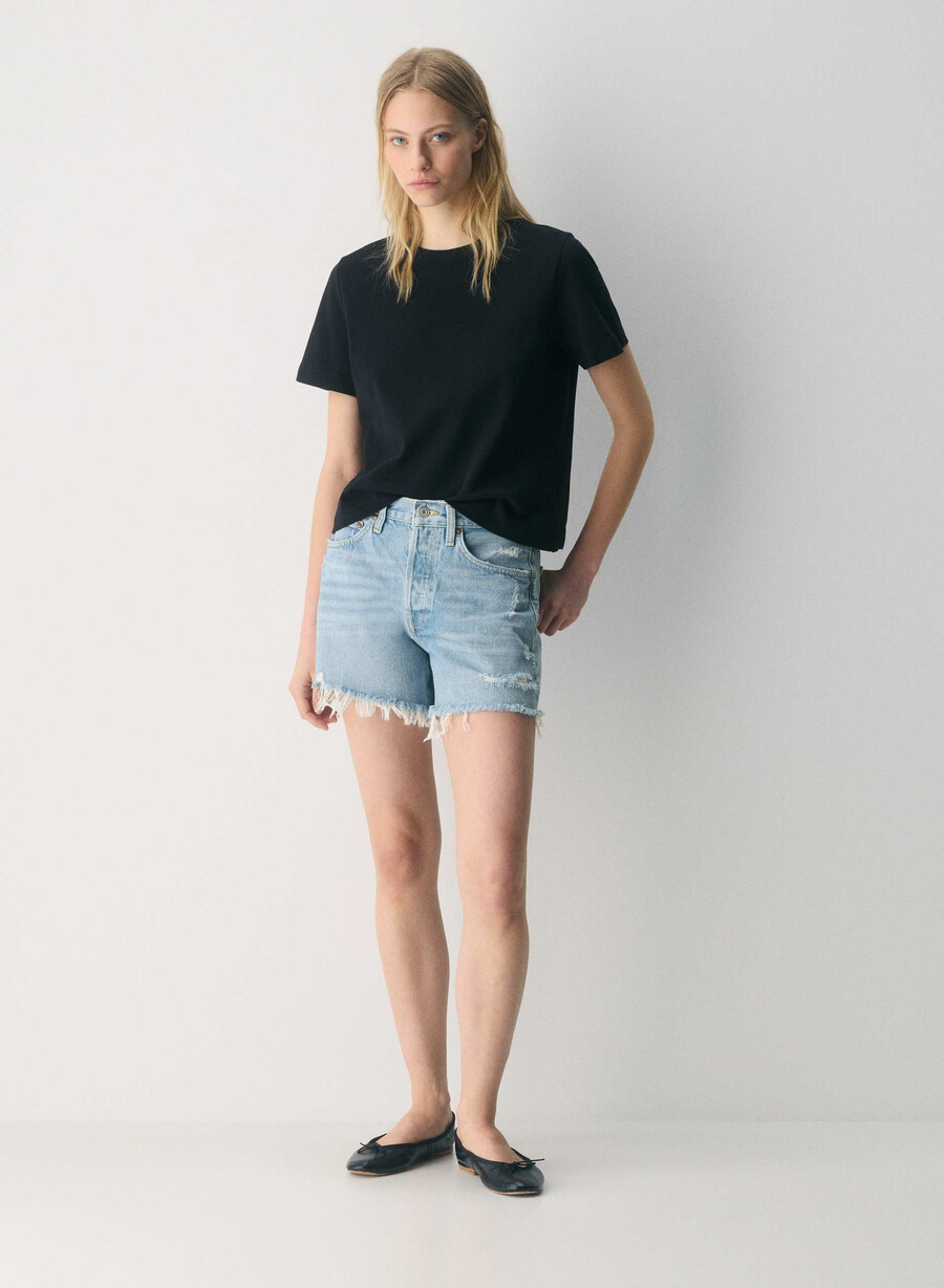 agolde parker lange jeans shorts swapmeet blÅ