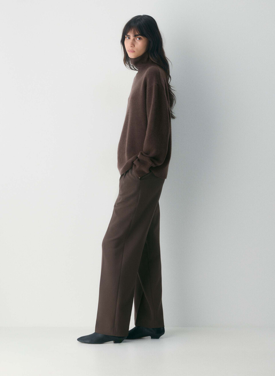 the effortless pant - reessensiell rik mokkabrun