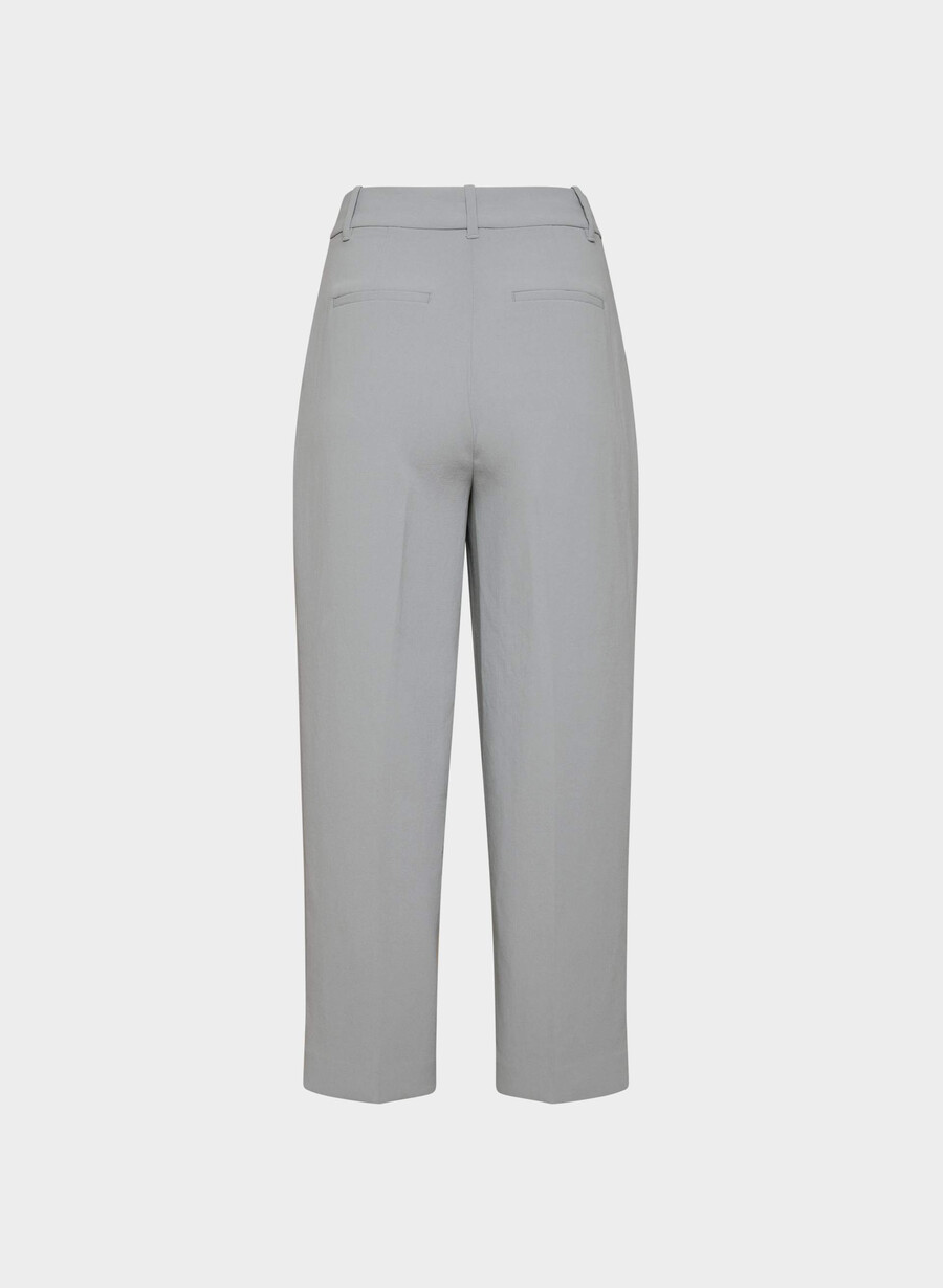 the effortless pant cropped - crepette riverstone grÅ