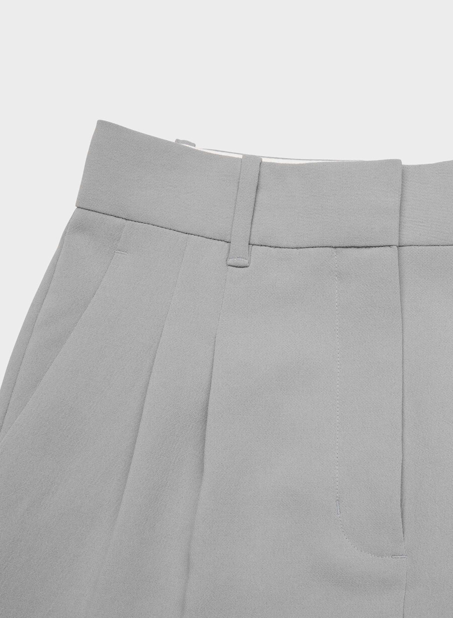 the effortless pant cropped - crepette riverstone grÅ
