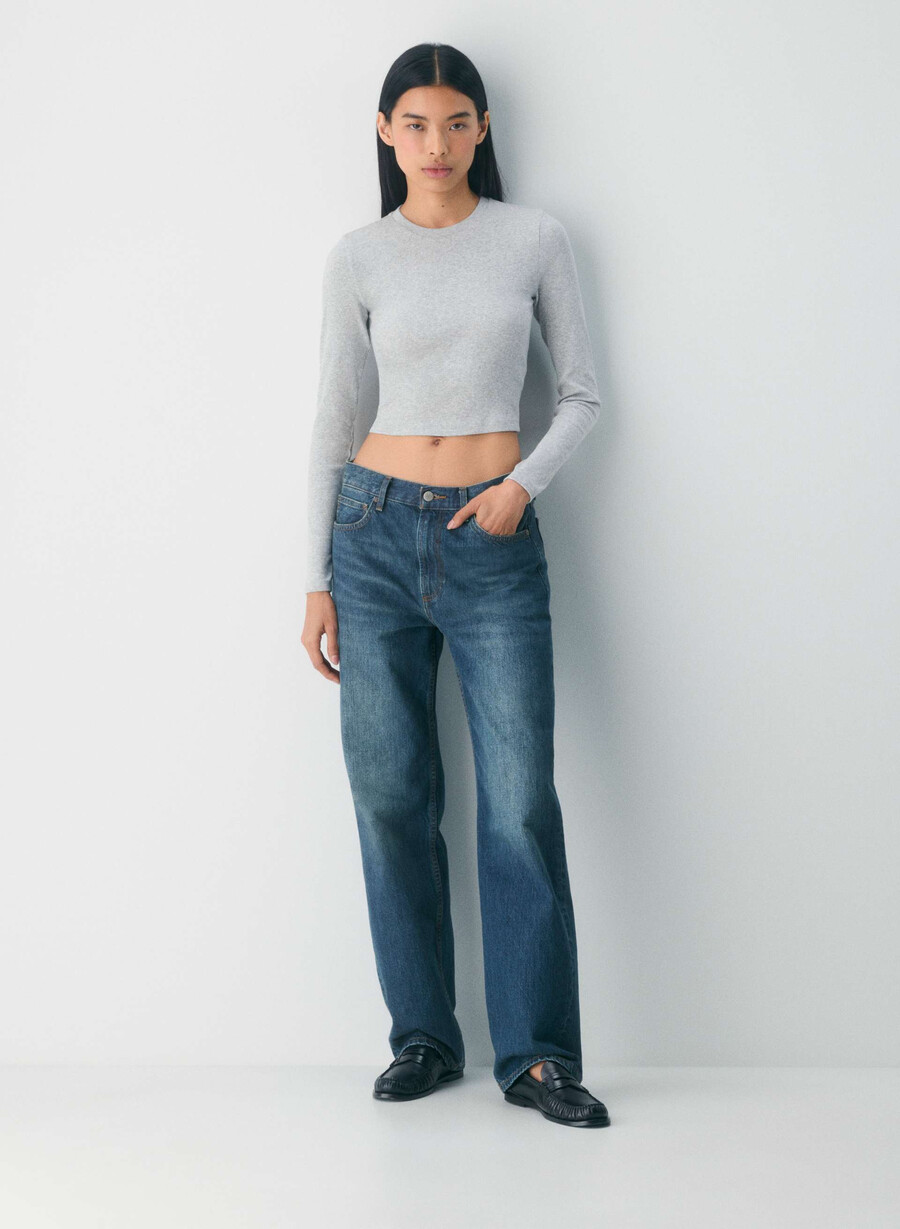 homestretch rib crew waist langermet heather chrome
