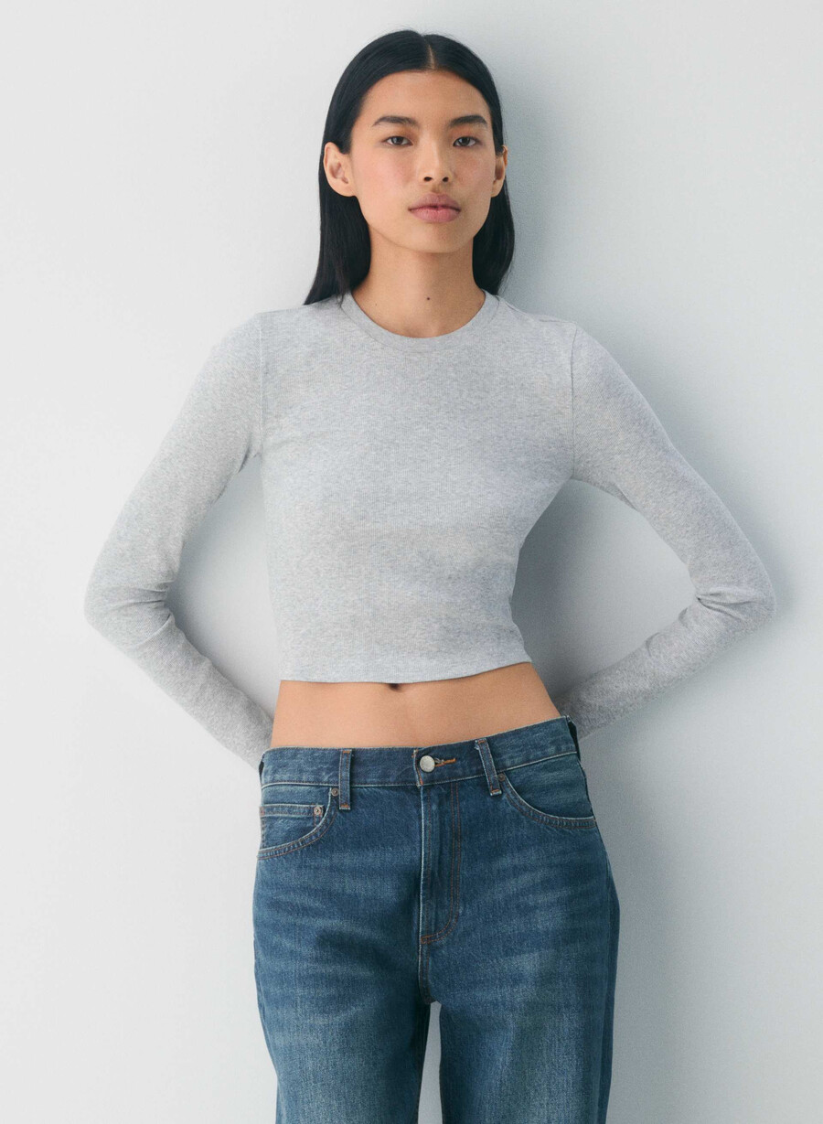 homestretch rib crew waist langermet heather chrome