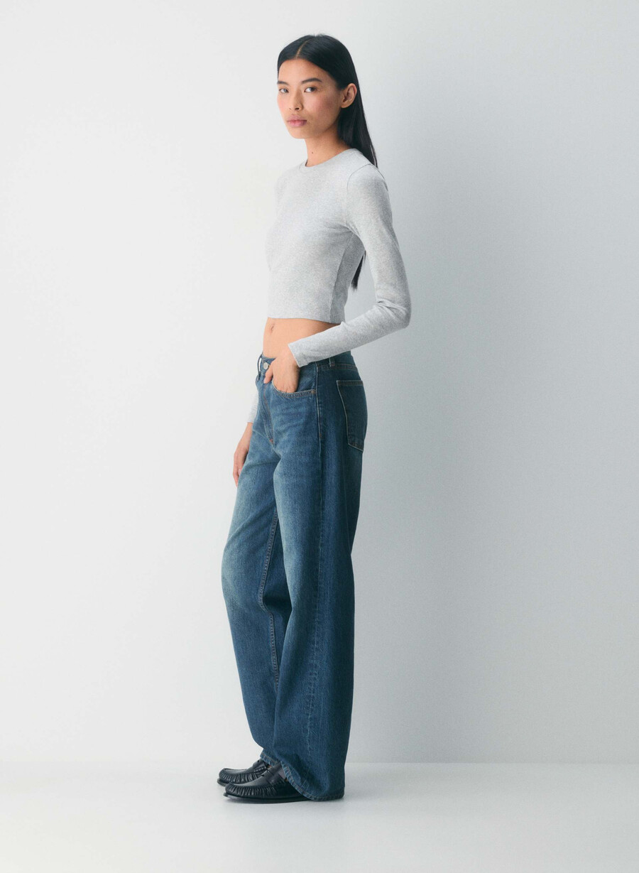 homestretch rib crew waist langermet heather chrome