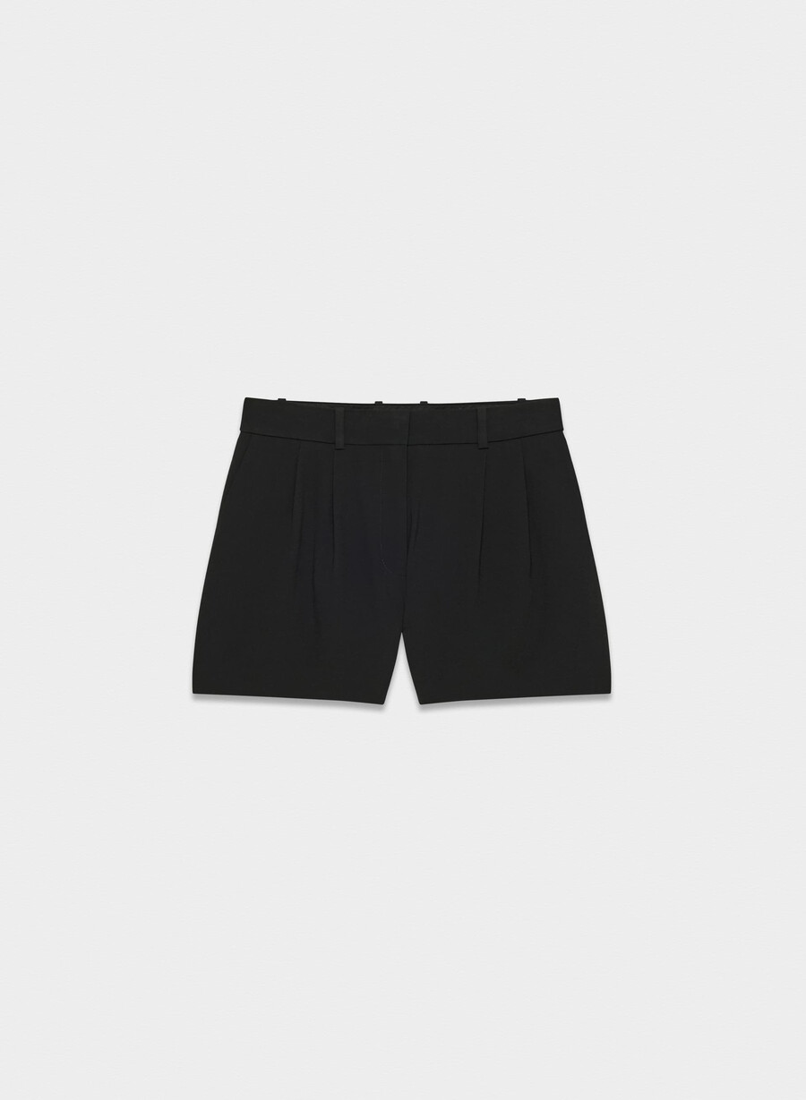 plissert minishorts svart