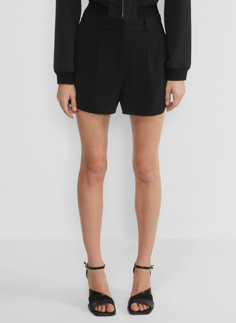 plisset minishorts mØrk oliven