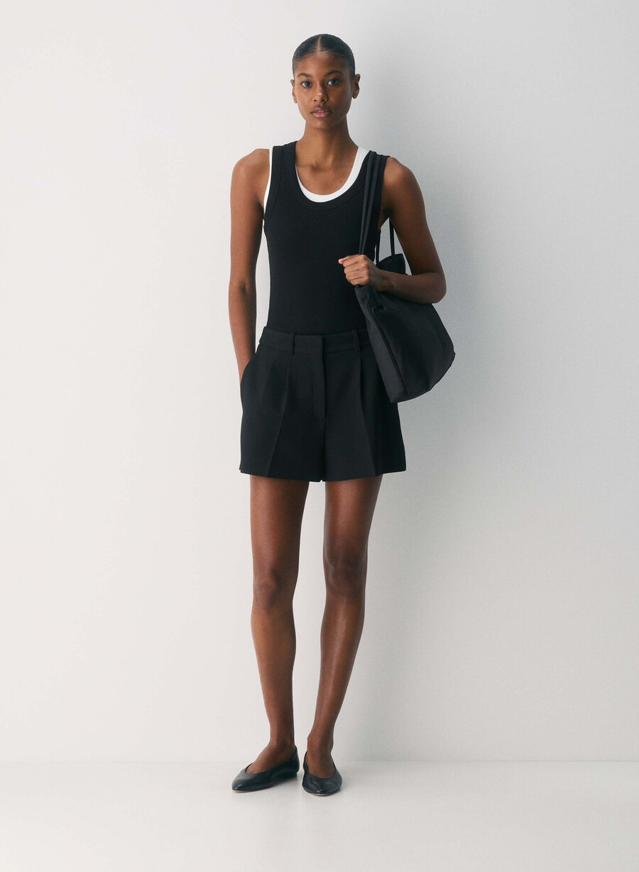 plisset minishorts - reessential svart