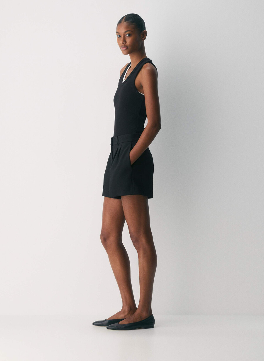plisset minishorts - reessential svart