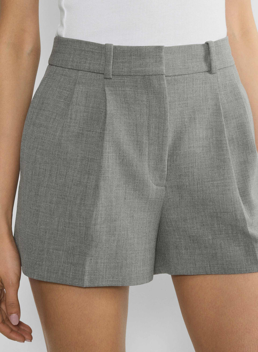 plisset minishorts - reessential mØrkegrÅ melang