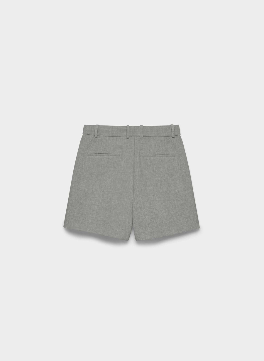 plisset shorts til midt på låret mØrkegrÅ melang
