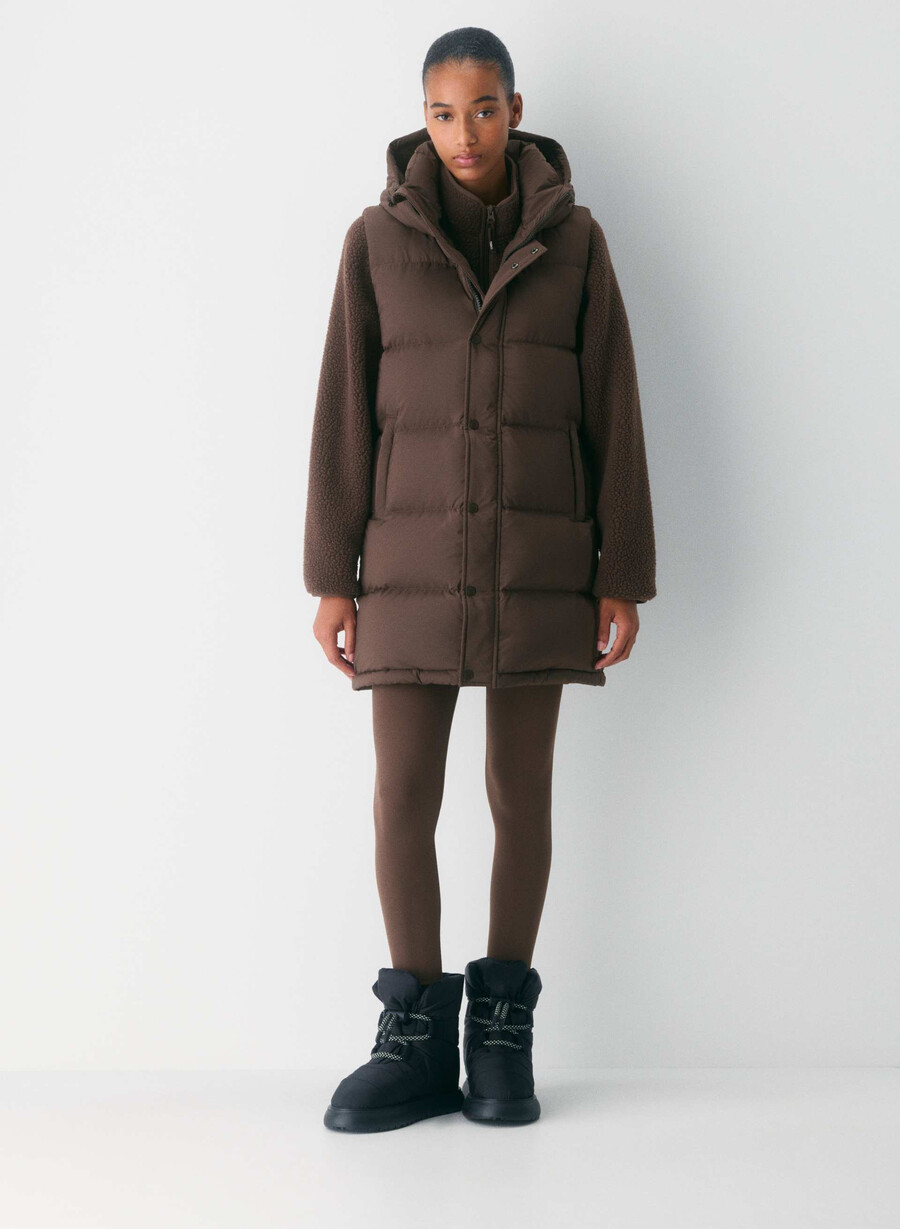 super puff mid vest - climatte rik mokkabrun