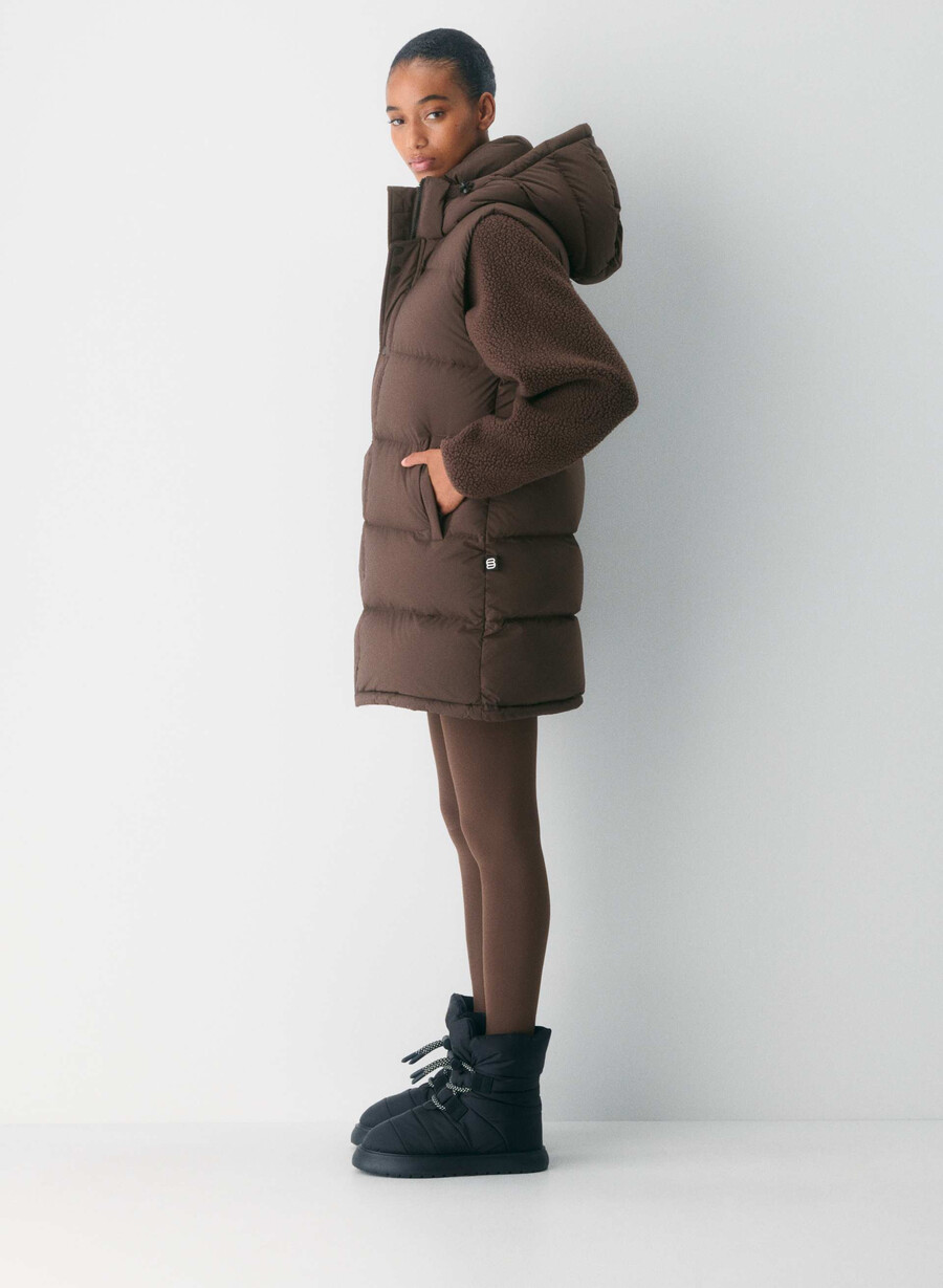 super puff mid vest - climatte rik mokkabrun