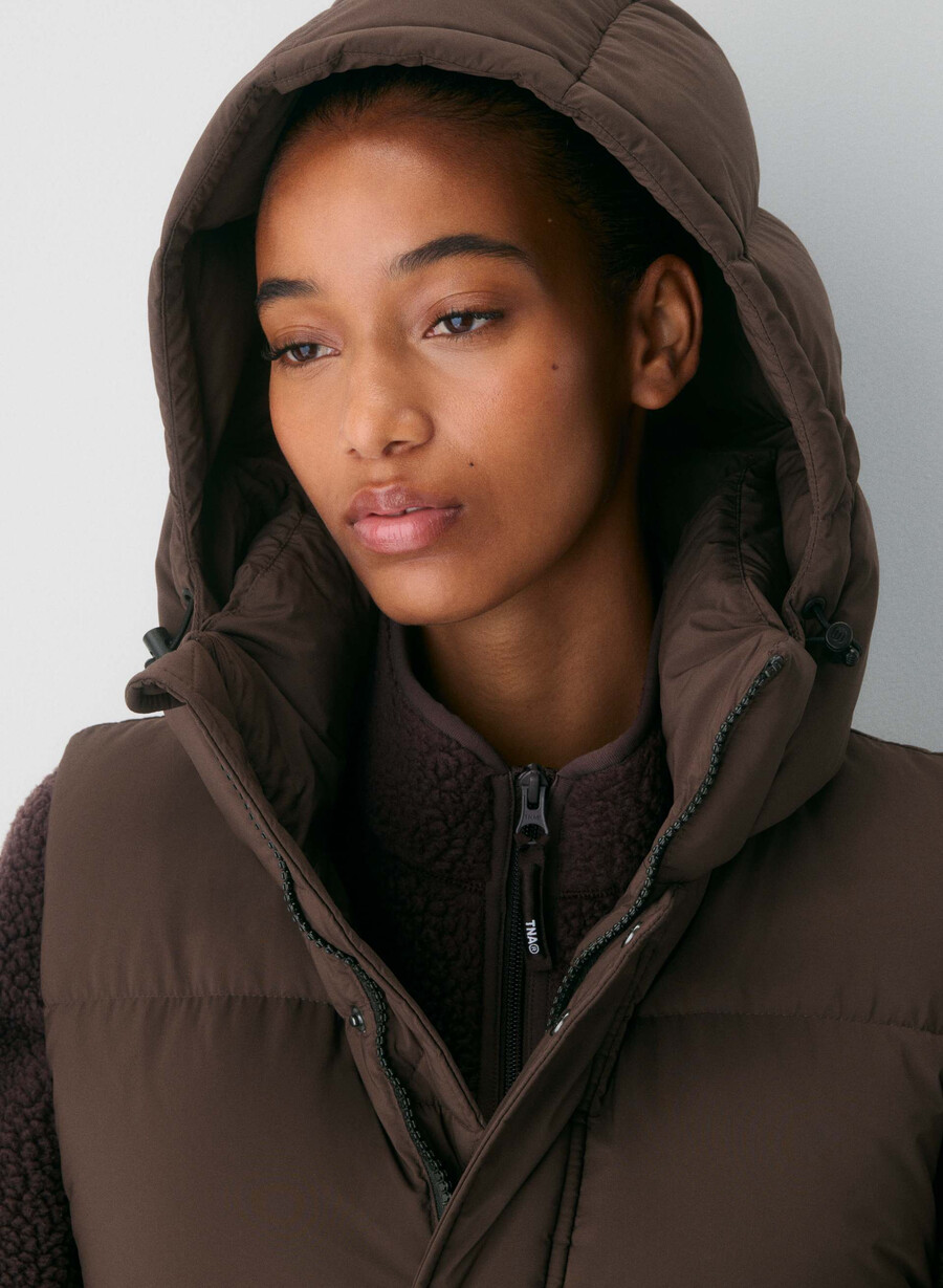 super puff mid vest - climatte rik mokkabrun