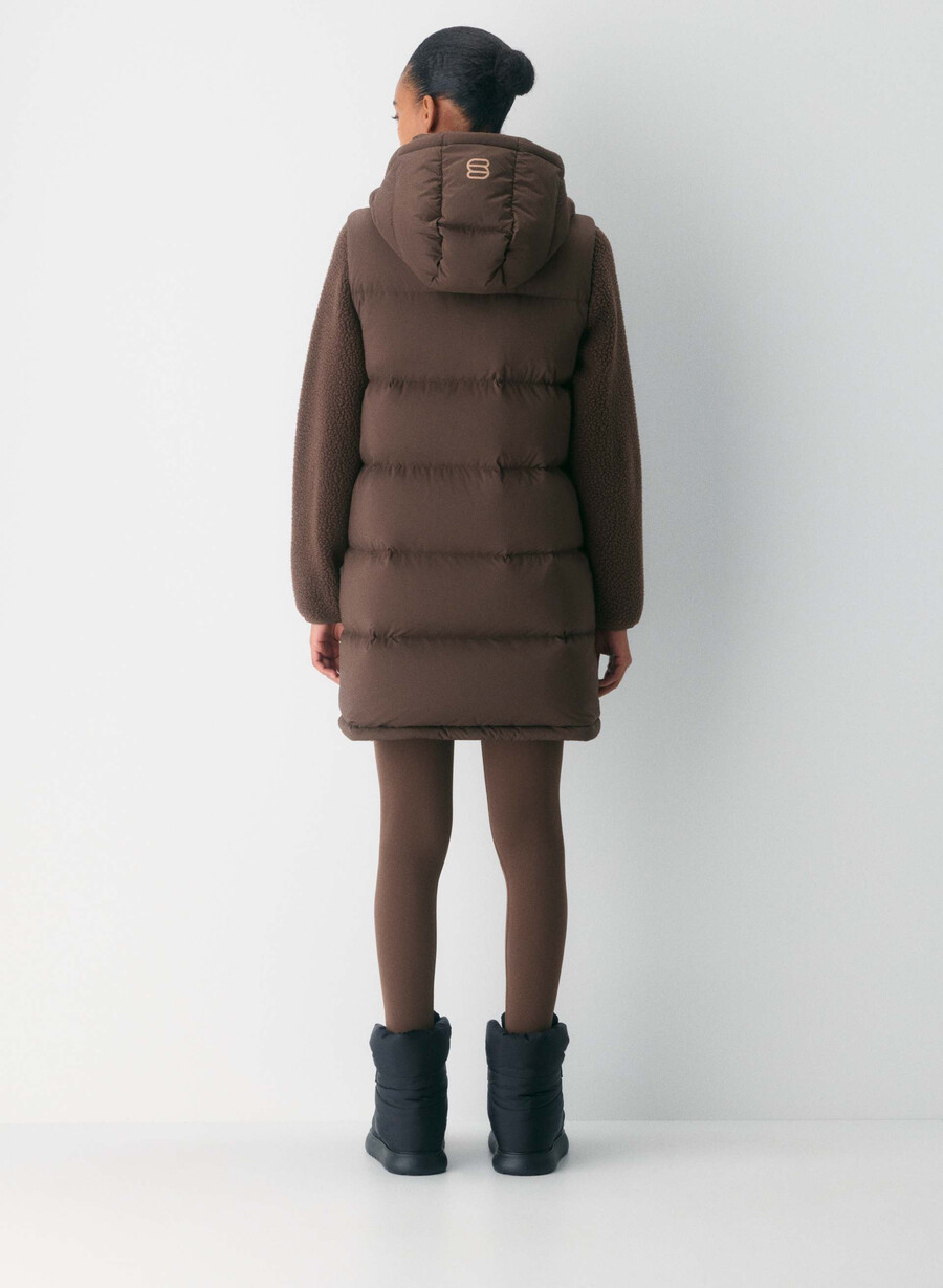 super puff mid vest - climatte rik mokkabrun