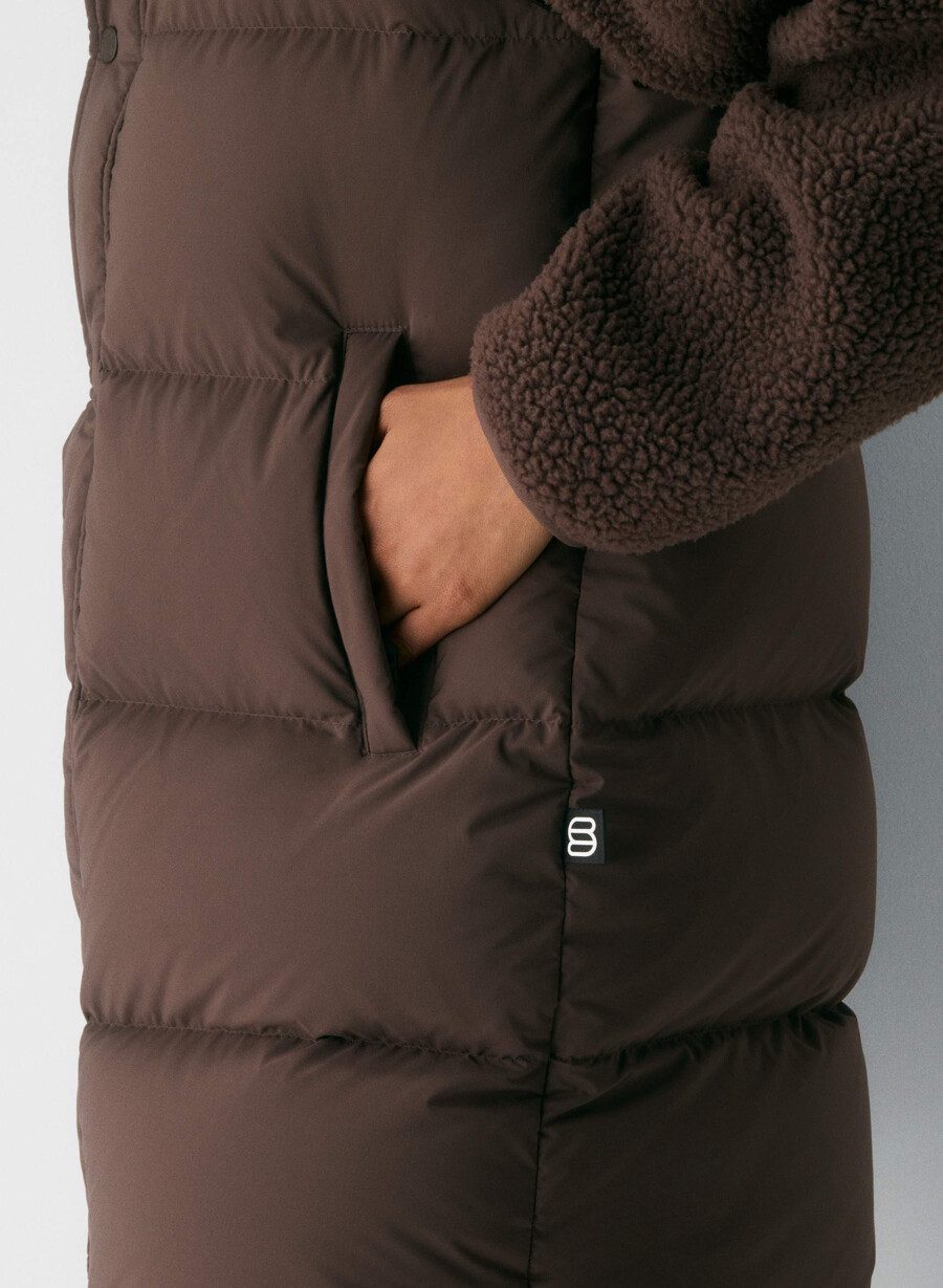 super puff mid vest - climatte rik mokkabrun