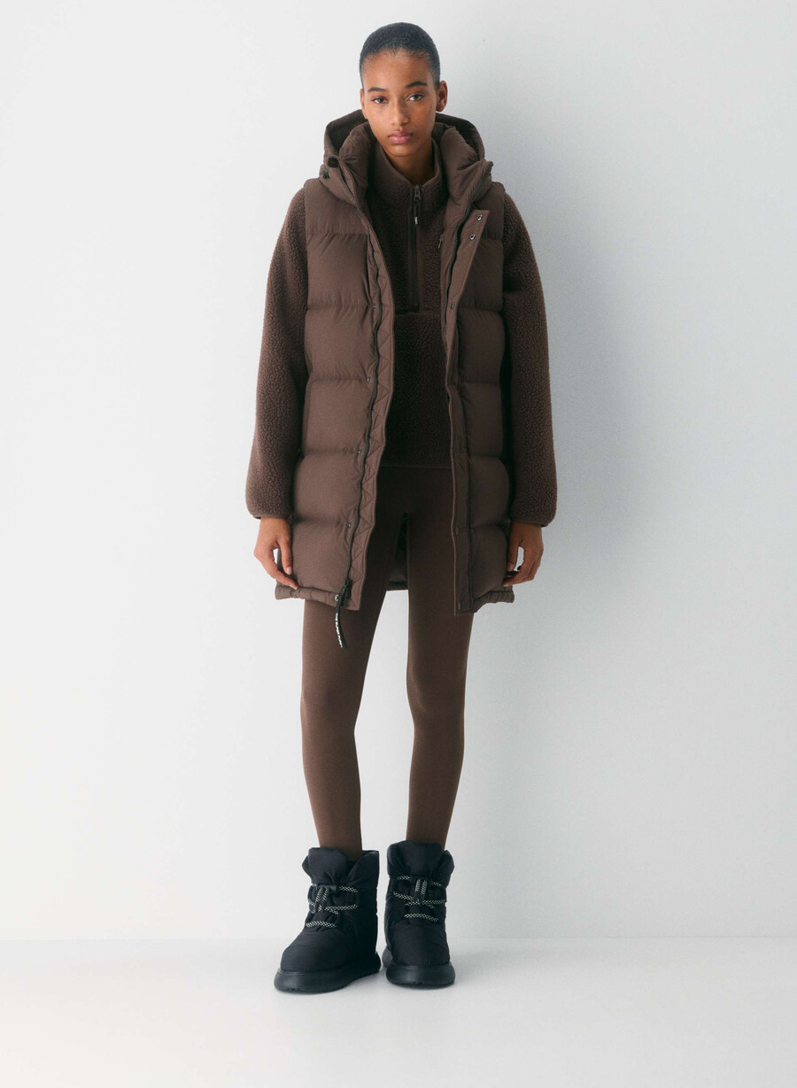 super puff mid vest - climatte rik mokkabrun