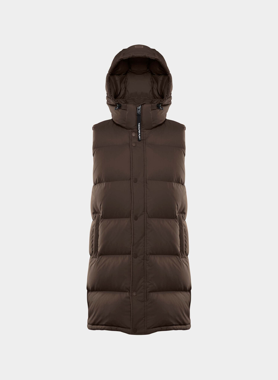 super puff mid vest - climatte rik mokkabrun