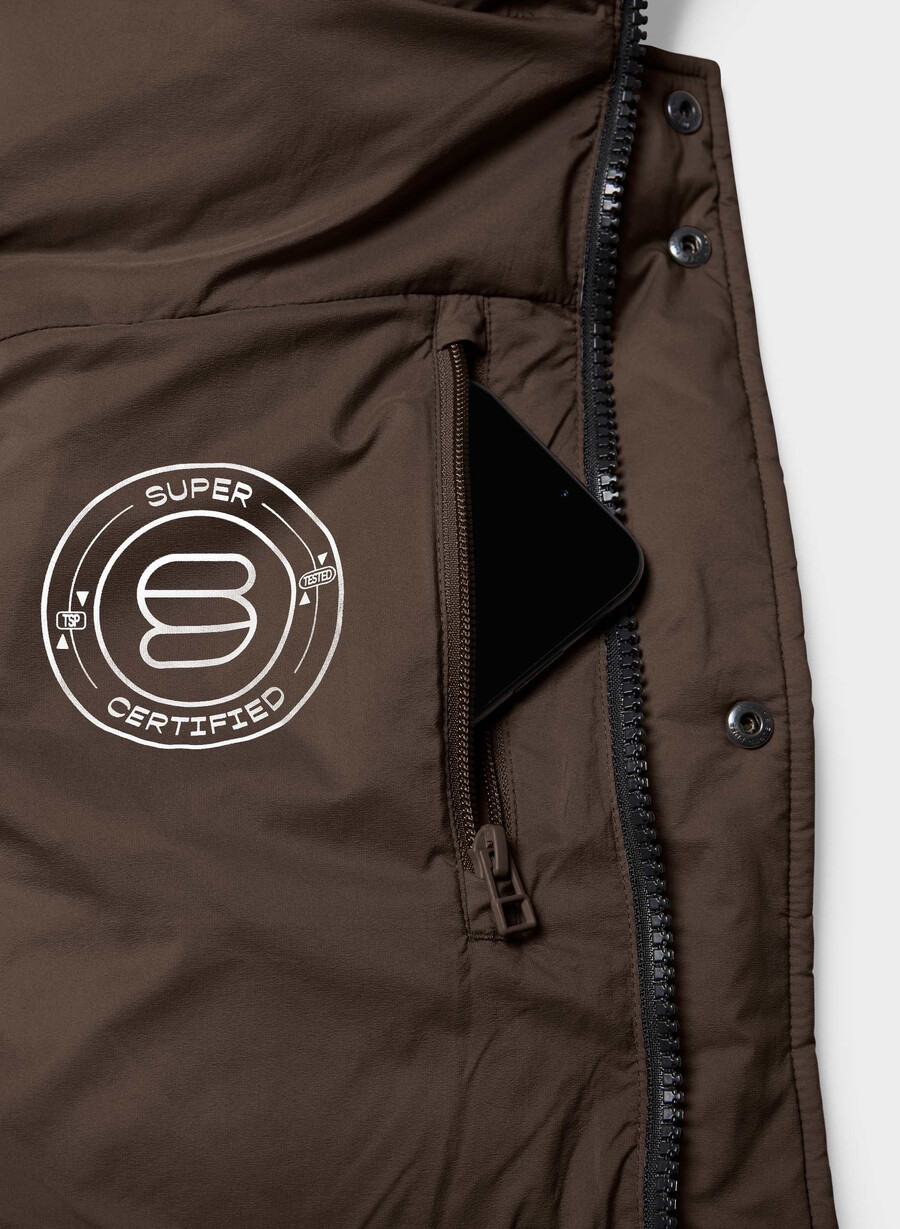 super puff mid vest - climatte rik mokkabrun