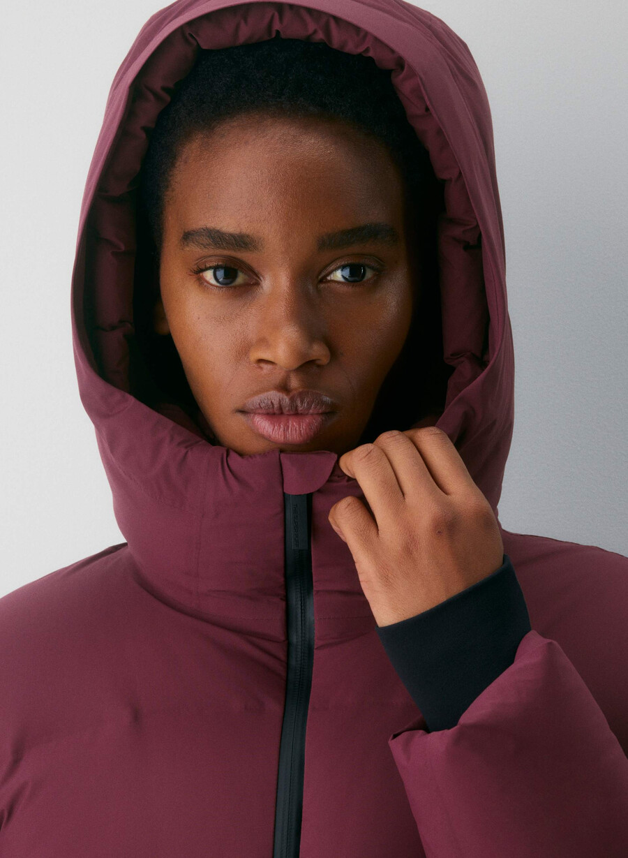 super puff₂o long – rainstop plomme burgund