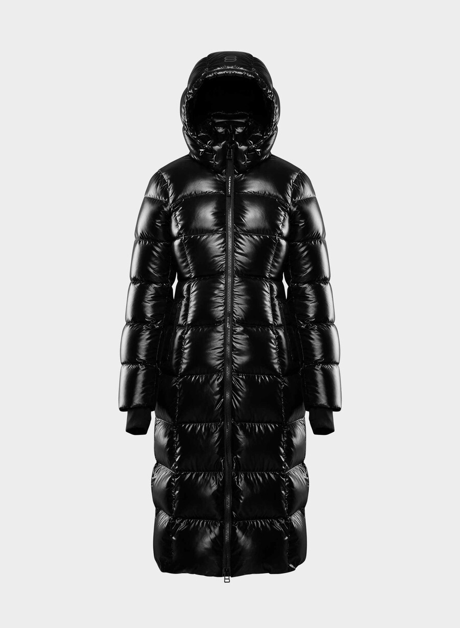 supersnug puff long – høyglanset svart
