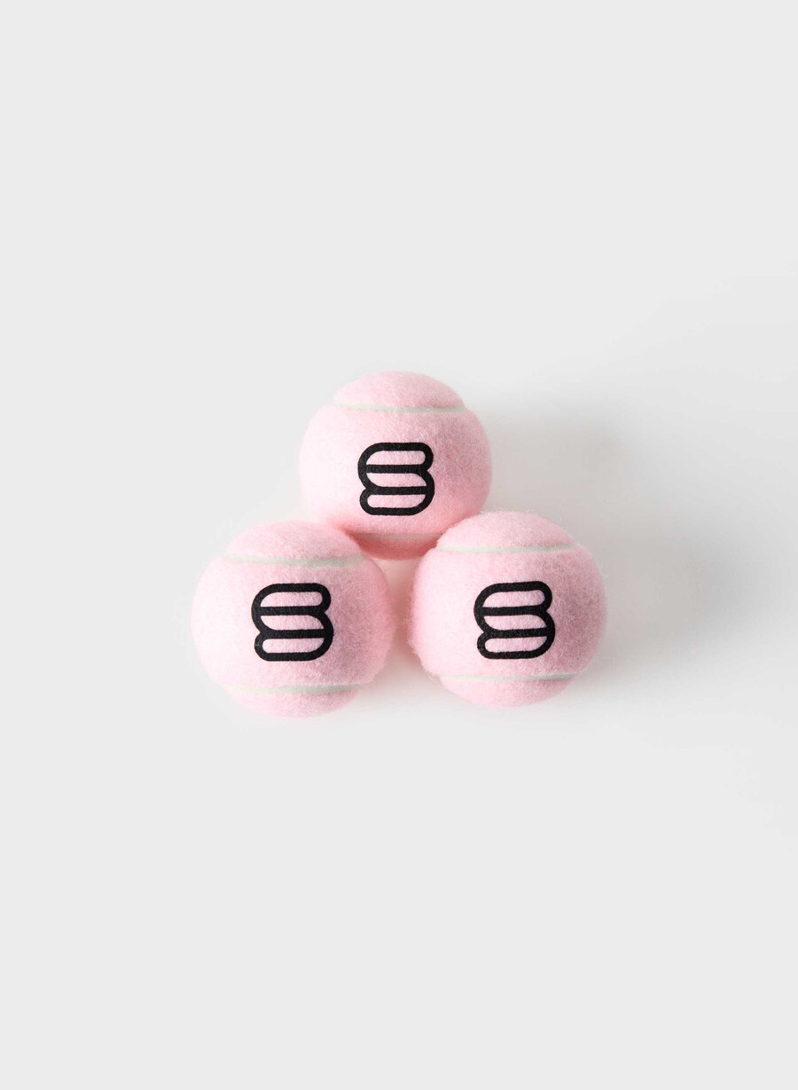 super puff tennisball 3-pakning med krittrosa