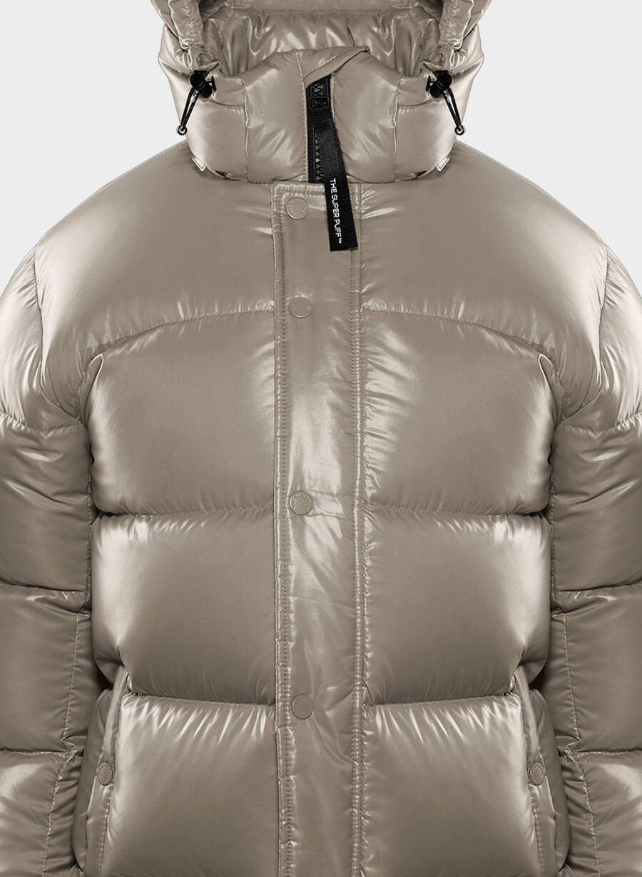 super puff høyglanset moderne taupe