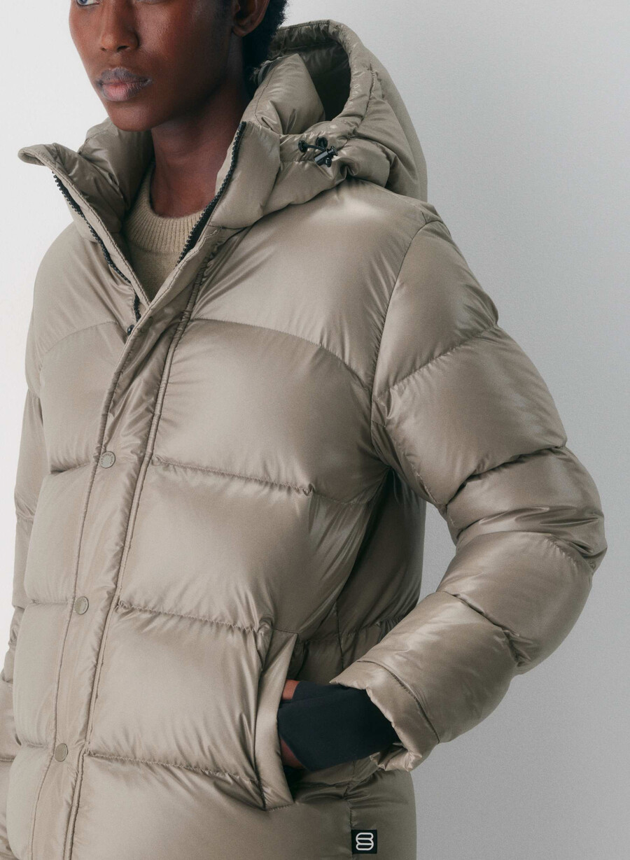 super puff høyglanset moderne taupe