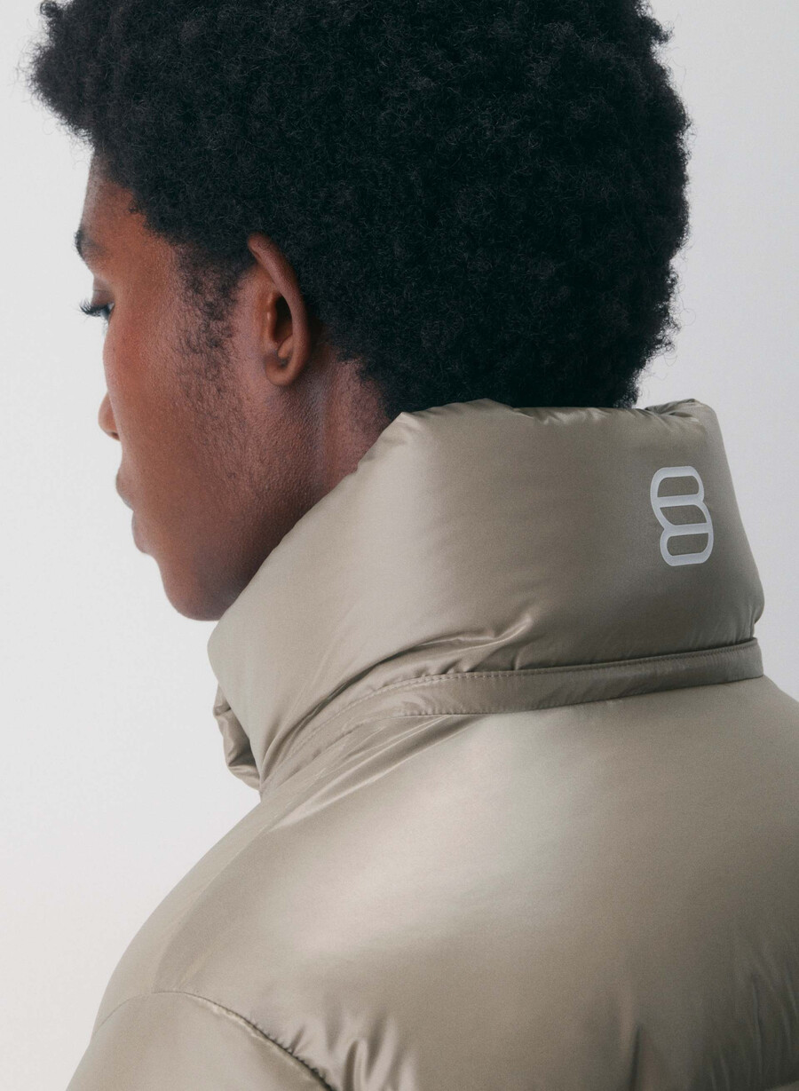 super puff høyglanset moderne taupe