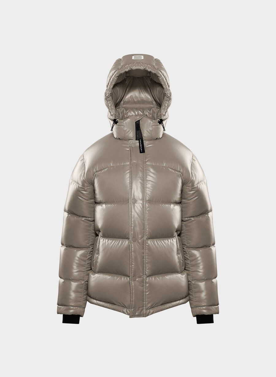super puff høyglanset moderne taupe