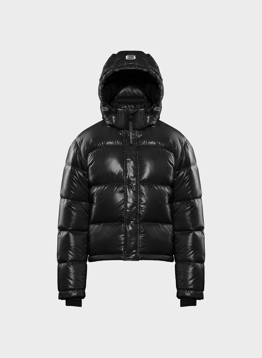 the super puff shorty - høyglanset svart