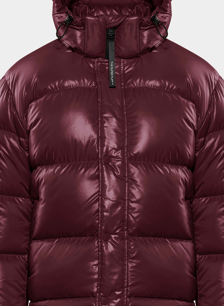 the super puff shorty - høyglans plomme burgund