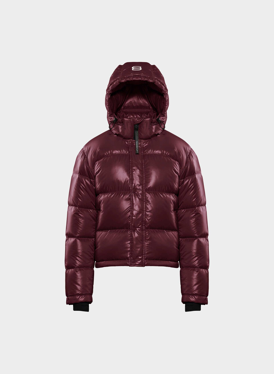 the super puff shorty - høyglans plomme burgund