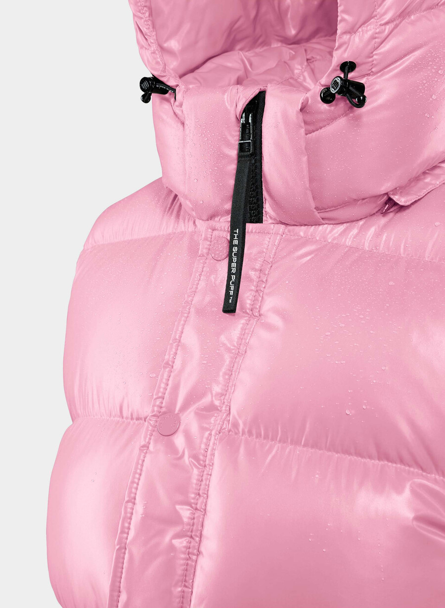super puff-vest – høyglanset morganittrosa