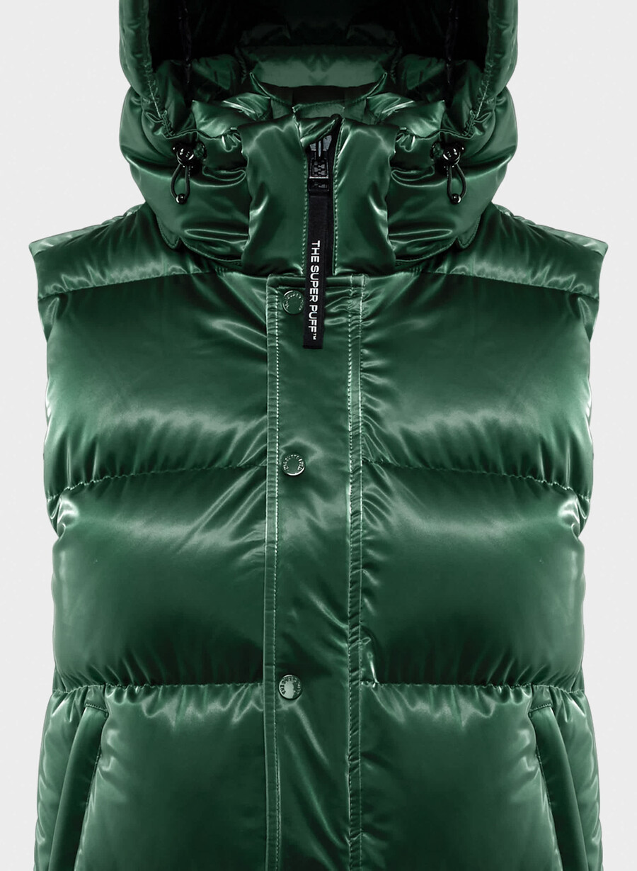 super puff-vesten – liquid shine campus green