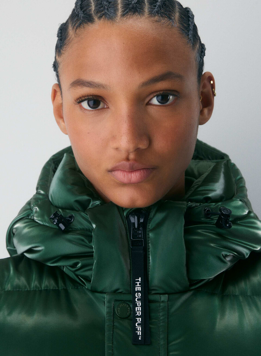 super puff-vesten – liquid shine campus green