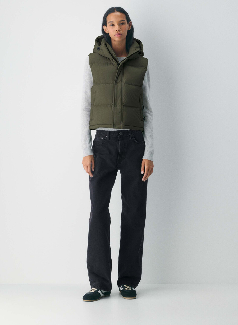 super puff shorty vest - climatte mØrk oliven