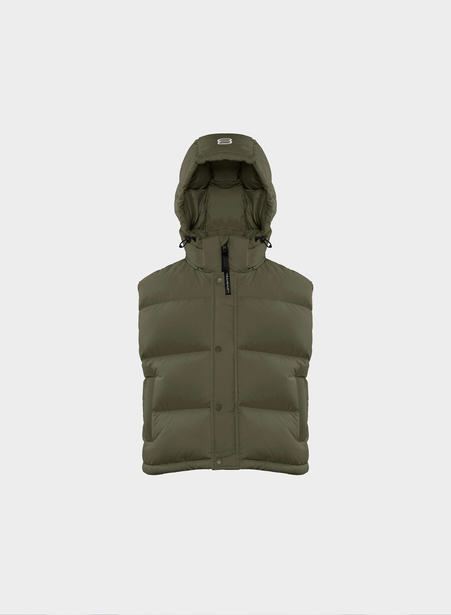 super puff shorty vest - climatte mØrk oliven