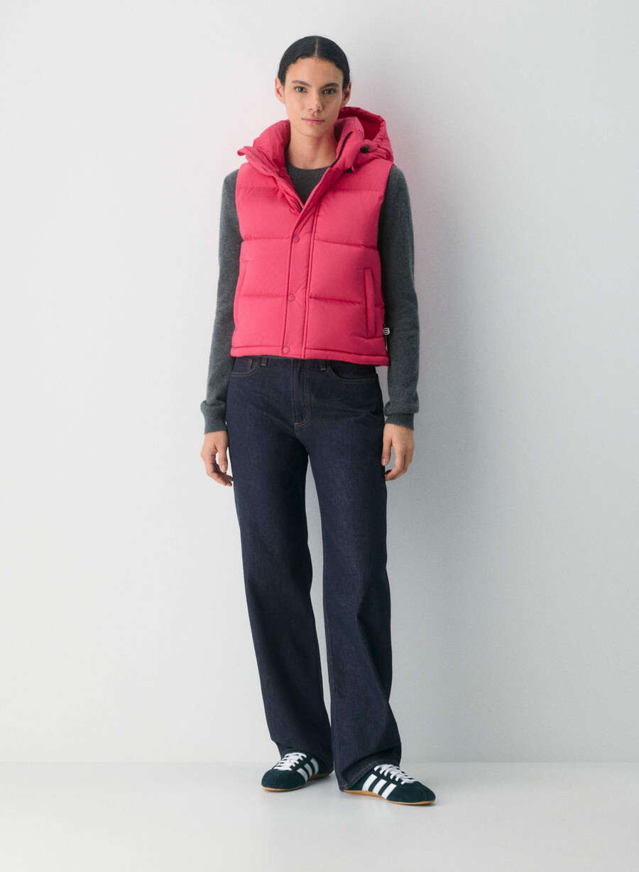 super puff shorty vest - climatte wink rosa