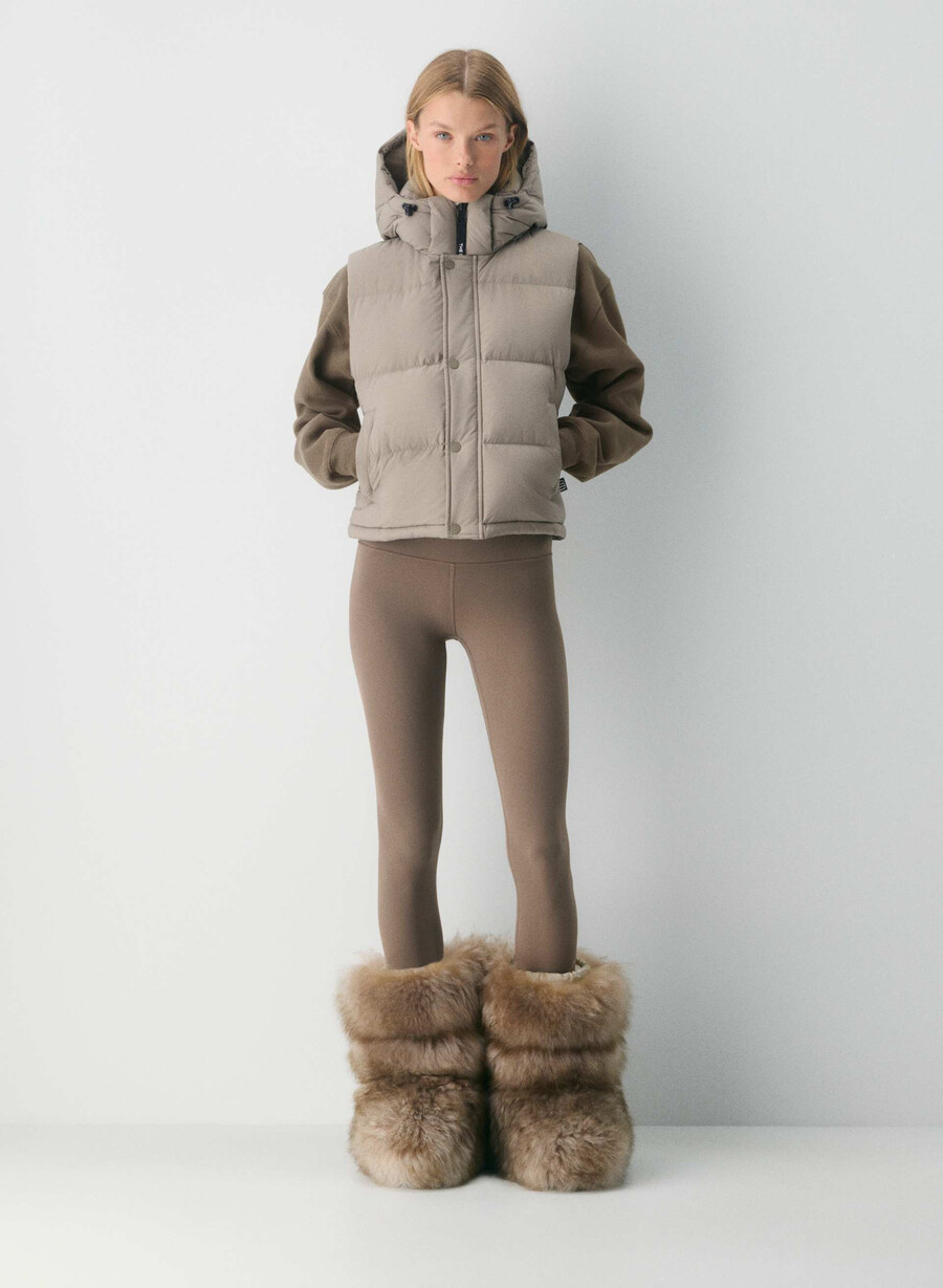 super puff shorty vest – climatte moderne taupe