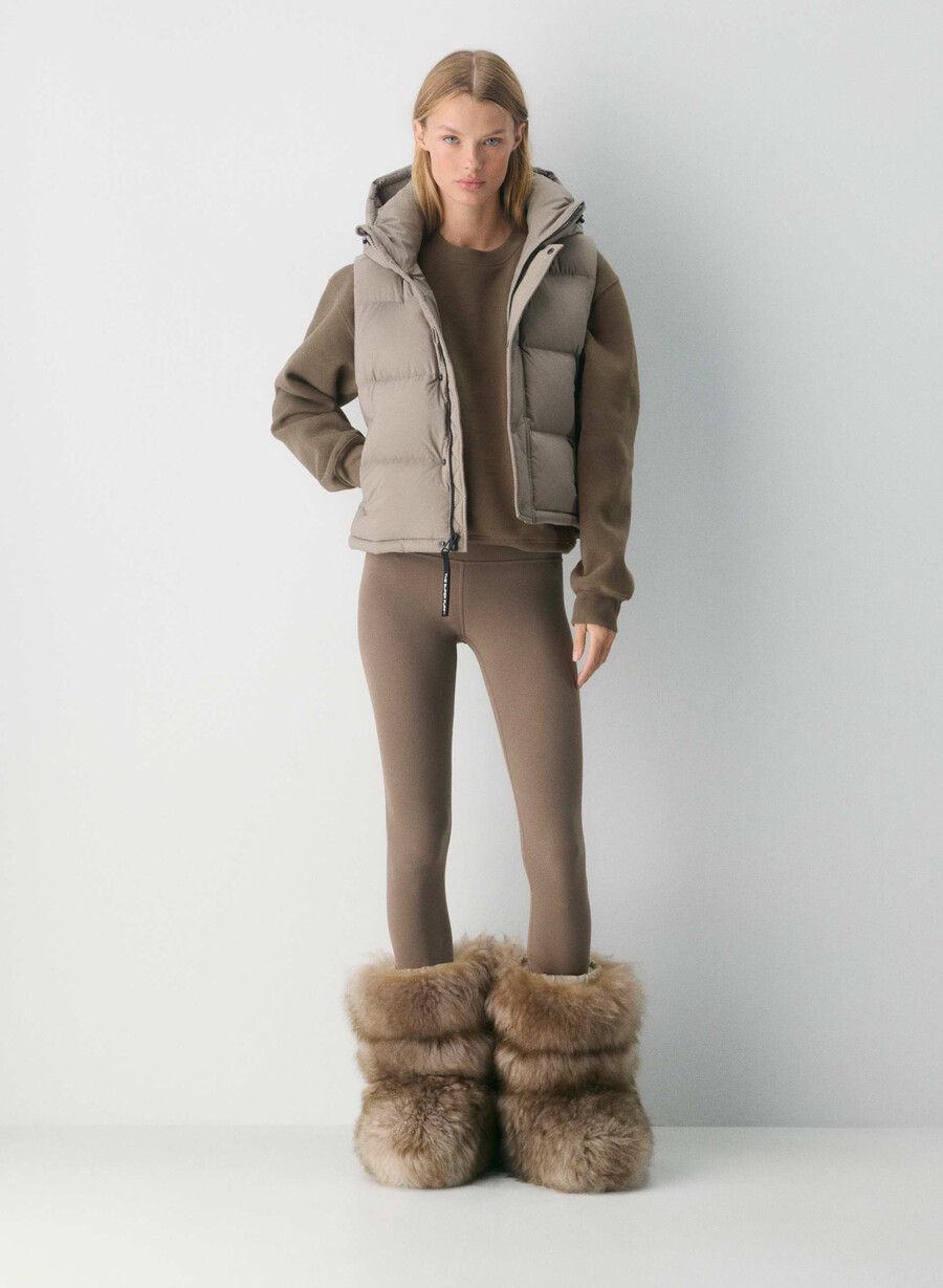 super puff shorty vest – climatte moderne taupe