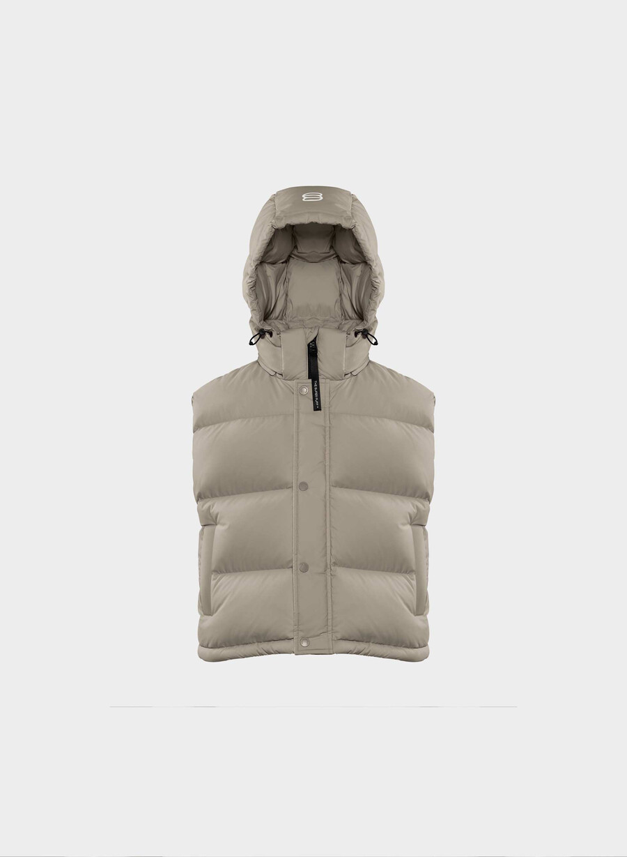 super puff shorty vest – climatte moderne taupe