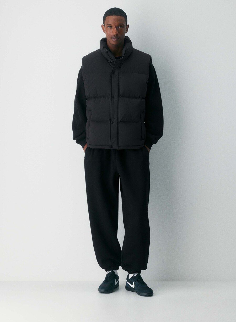 super puff-vest herre – climatte svart